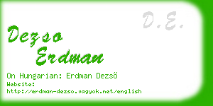 dezso erdman business card